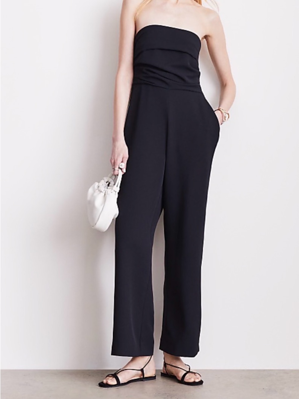 LOFT Black Strapless Sz 0 Jumpsuit